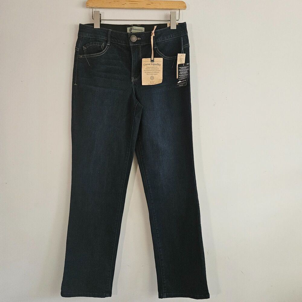 Democracy AB Technology Jeans 10 Blue Dark Wash Straight Leg Mold & Hold